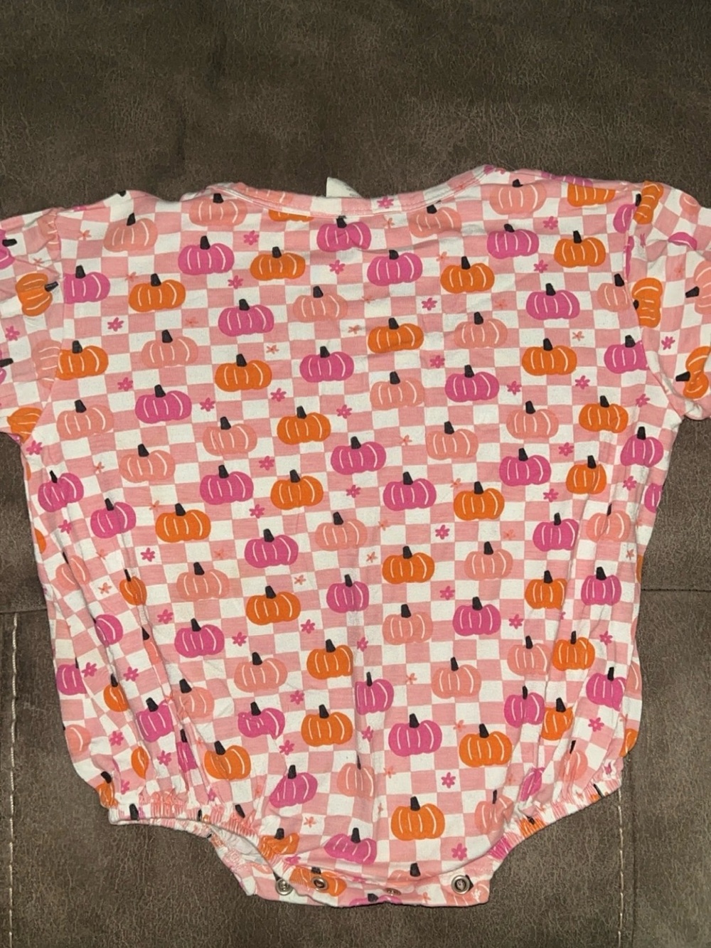 T-Shirt Bubble , Pumpkin Checkerboard Pink